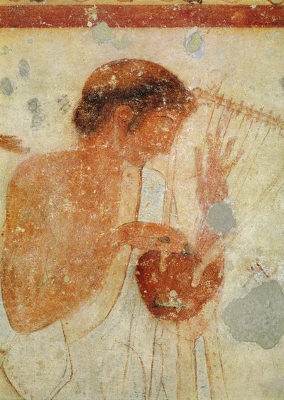 Musician Playing the Zither or the Lyre (detail) by Etruscan